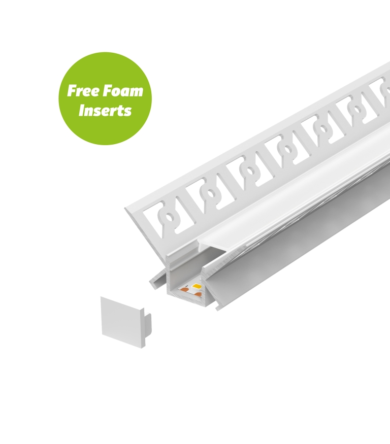 Corner Plaster-In LED Profile