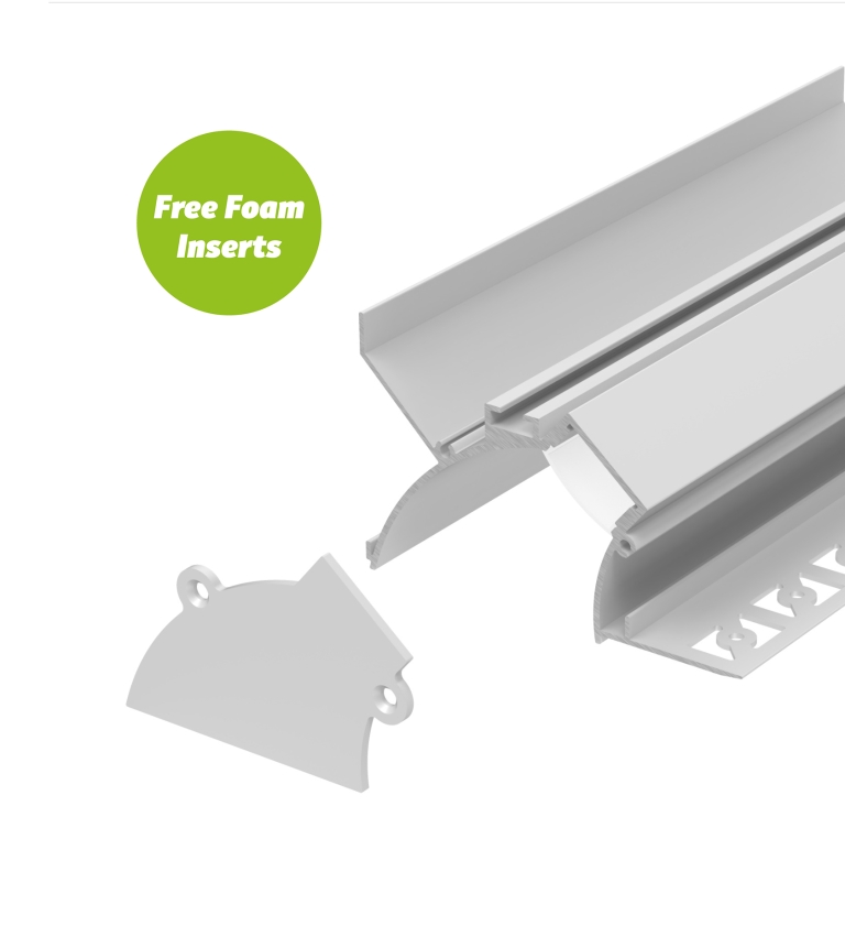 Plaster-In Flush Wall Wash Aluminium Profile