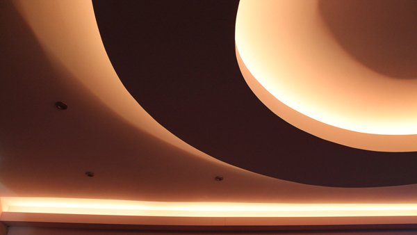 Drop-ceiling LEDs controlled by a DMX system