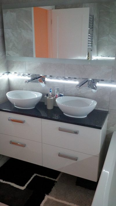 LED tape in bathroom