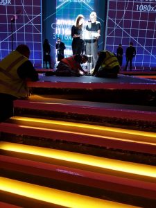 InStyle's warm white LEDs lighting The Fashion Awards stage steps (2016)