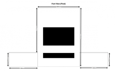 TV wall front-view - design
