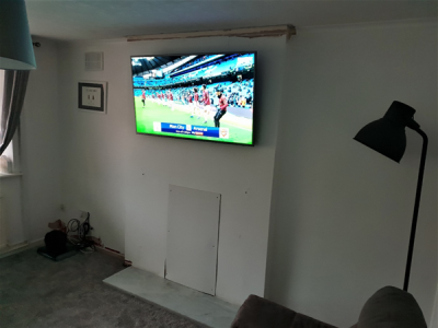 Existing fireplace - ready for new TV wall