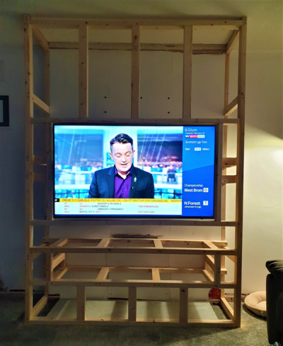 Building the frame - testing TV installation 1