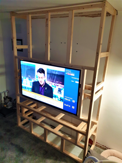 Building the frame - testing TV installation 2