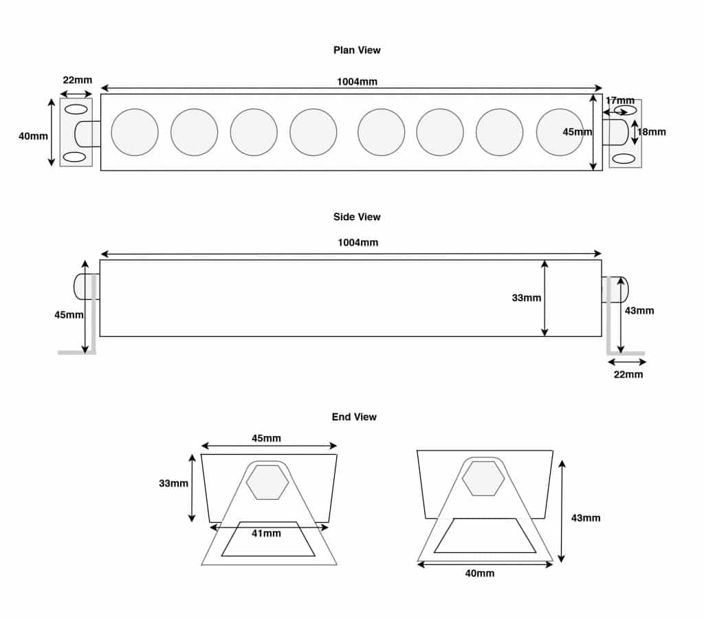 72W Wall Washer dimensions